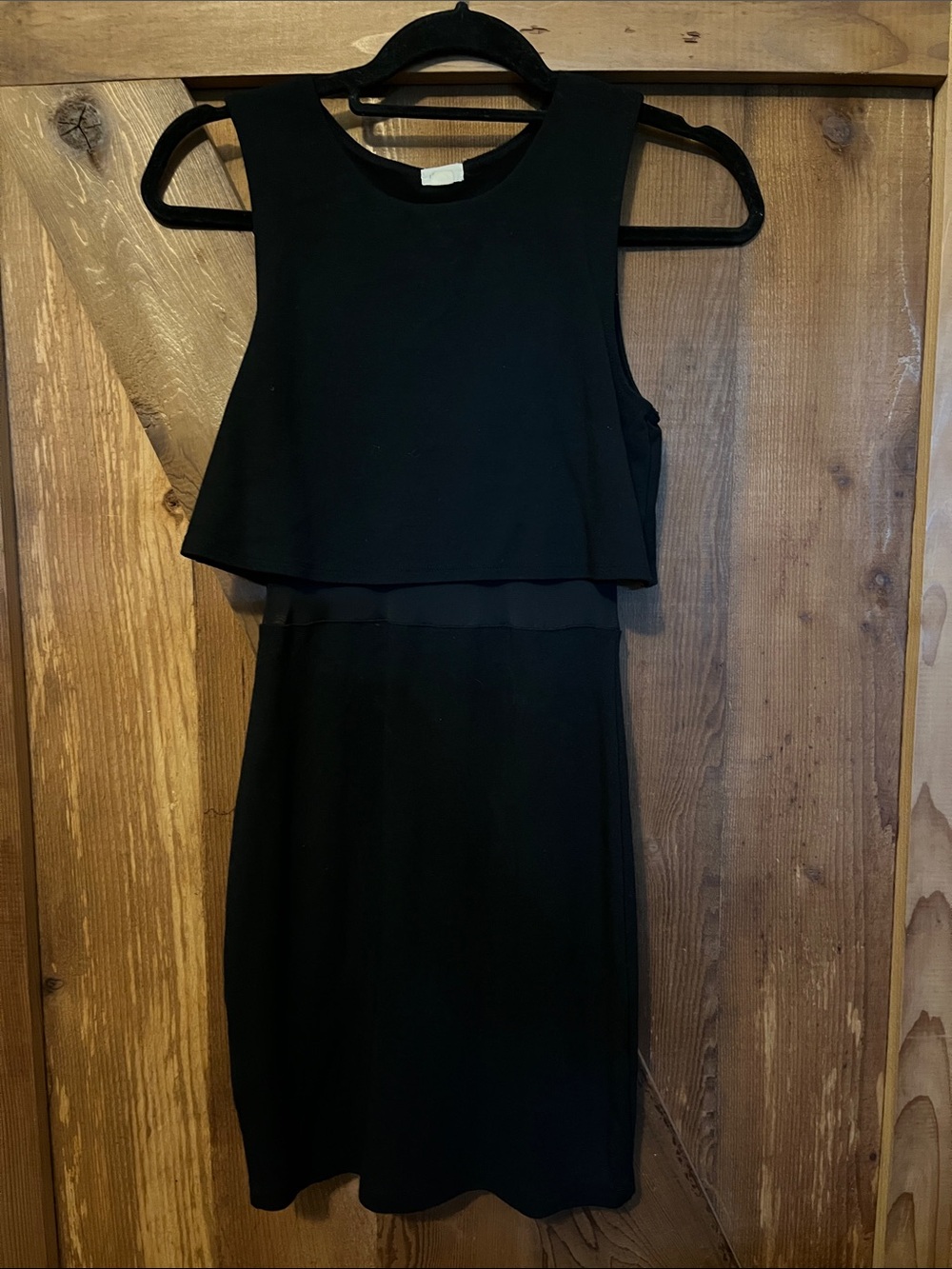 Garage Black Sleeveless Mini Dress with Overlay